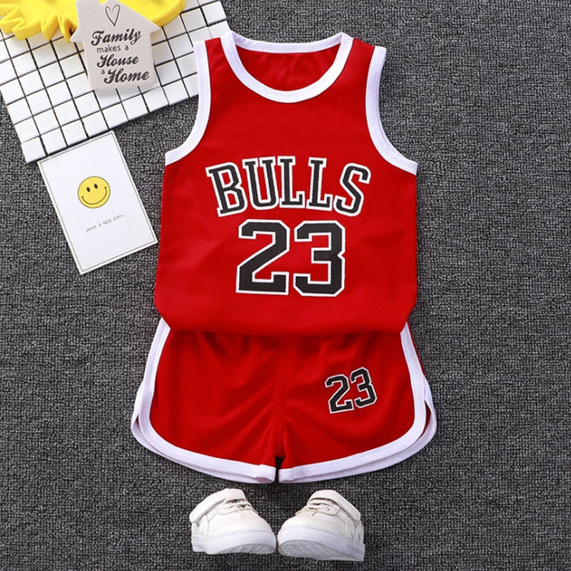 Boys Sports Basketball Summer Casual Children's Sport Sleeveless Vest+Shorts Clothes Set Baby Toddler Clothing For