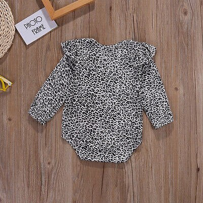 Long sleeve autumn spring fall new Leopard toddler Newborn Infant Baby Girls Romper Jumpsuit children Clothes Outfits
