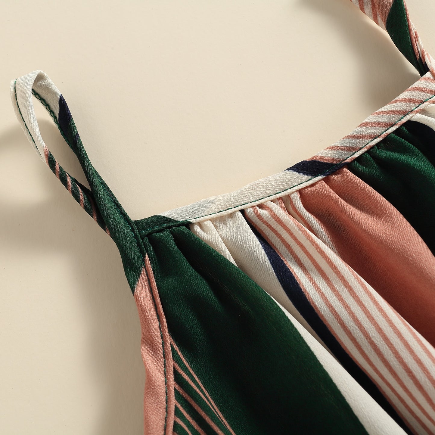 Girls Casual Bandage Sleeveless Suspender Jumpsuit Summer Fashion Stripe Printing Overalls Long Pants Children's Clothing