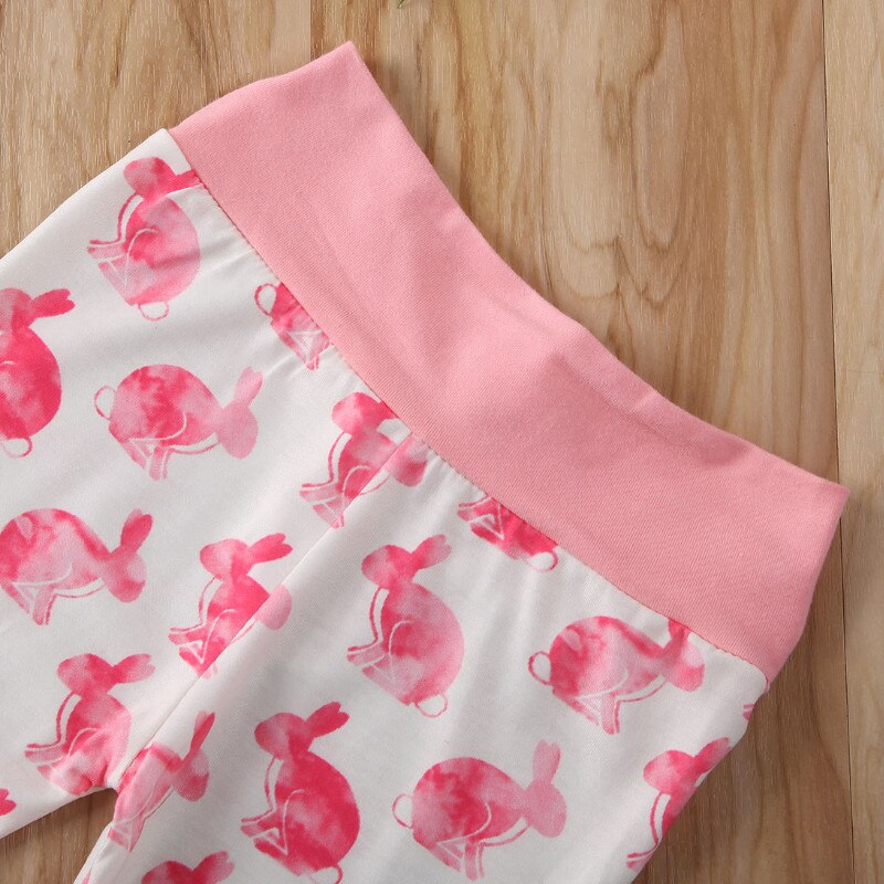 CANIS Summer 3PCS Toddler Newborn Baby Girl Boy Short Sleeve Outfits Set Lovely Bunny Tops Pants Hat