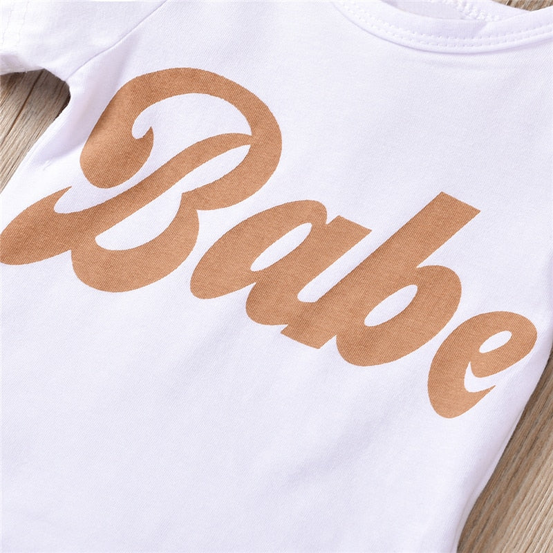 3 PCS Summer Newborn Baby Girls Clothes Set Letter Print Bodysuit Top+PP Shorts+headband Outfits 3-18 Months Clothing