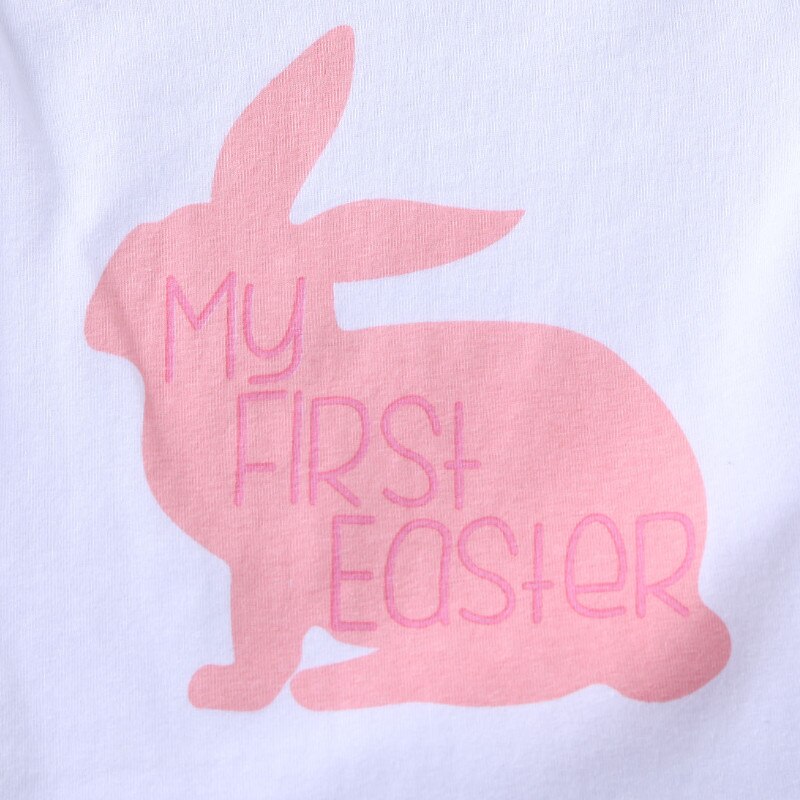 CANIS Summer 3PCS Toddler Newborn Baby Girl Boy Short Sleeve Outfits Set Lovely Bunny Tops Pants Hat