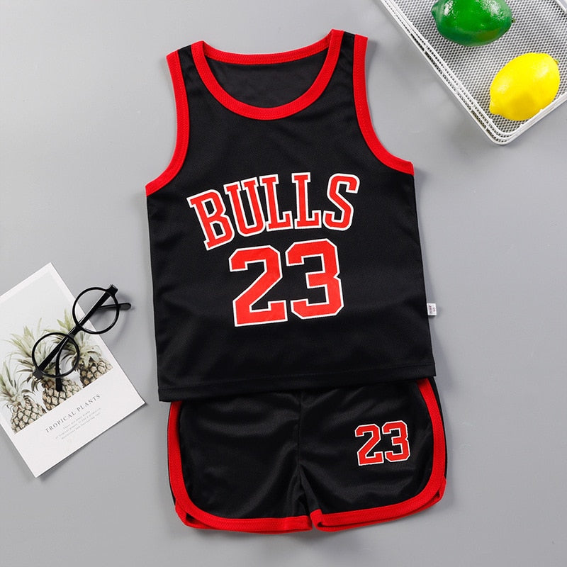 Boys Sports Basketball Summer Casual Children's Sport Sleeveless Vest+Shorts Clothes Set Baby Toddler Clothing For