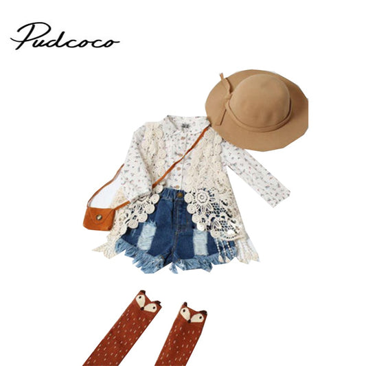 Children clothes new girls Outerwear Tassel Girls Crochet Lace tassel Hollow  Vest Baby Girl clothes