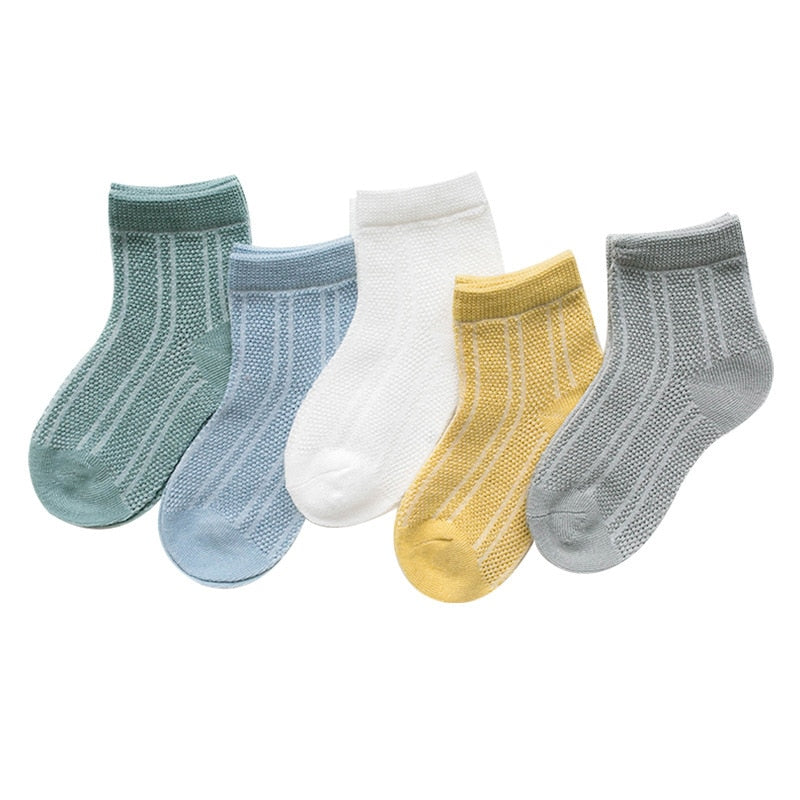 5Pairs/lot 0-2Y Infant Baby Socks Baby Socks for Girls Cotton Mesh Cute Newborn Boy Toddler Socks Baby Clothes Accessories