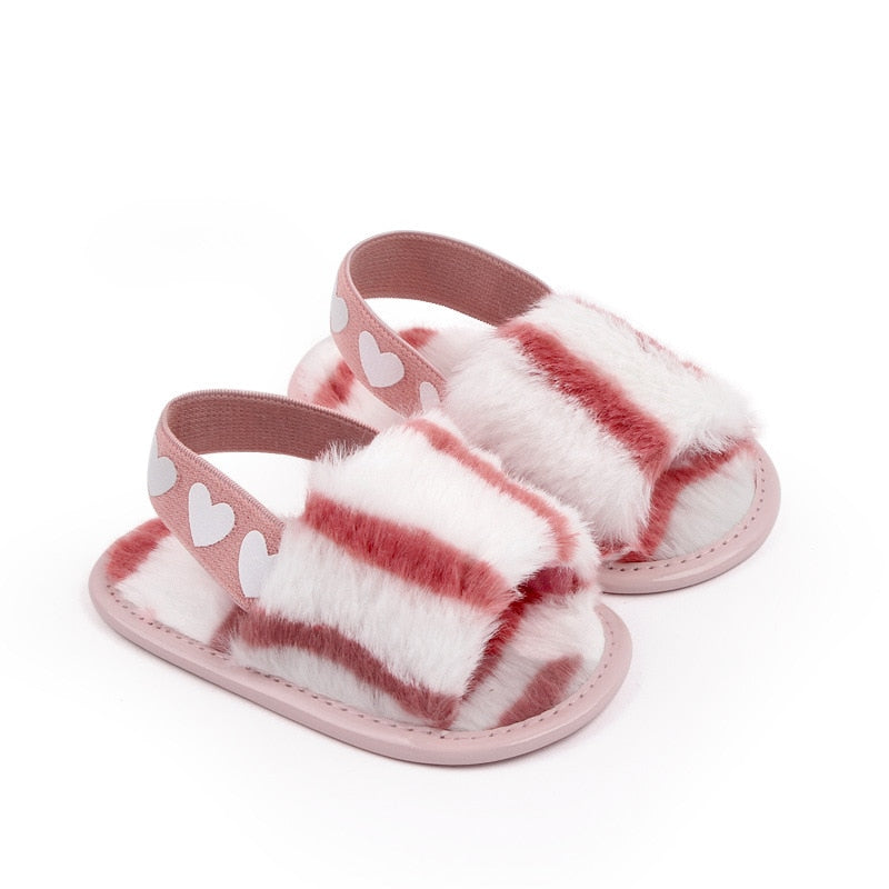 Baby girl shoes newborn baby girls summer shoes cotton sole antiskid shoes for girls fur upper baby sandals zapatillas