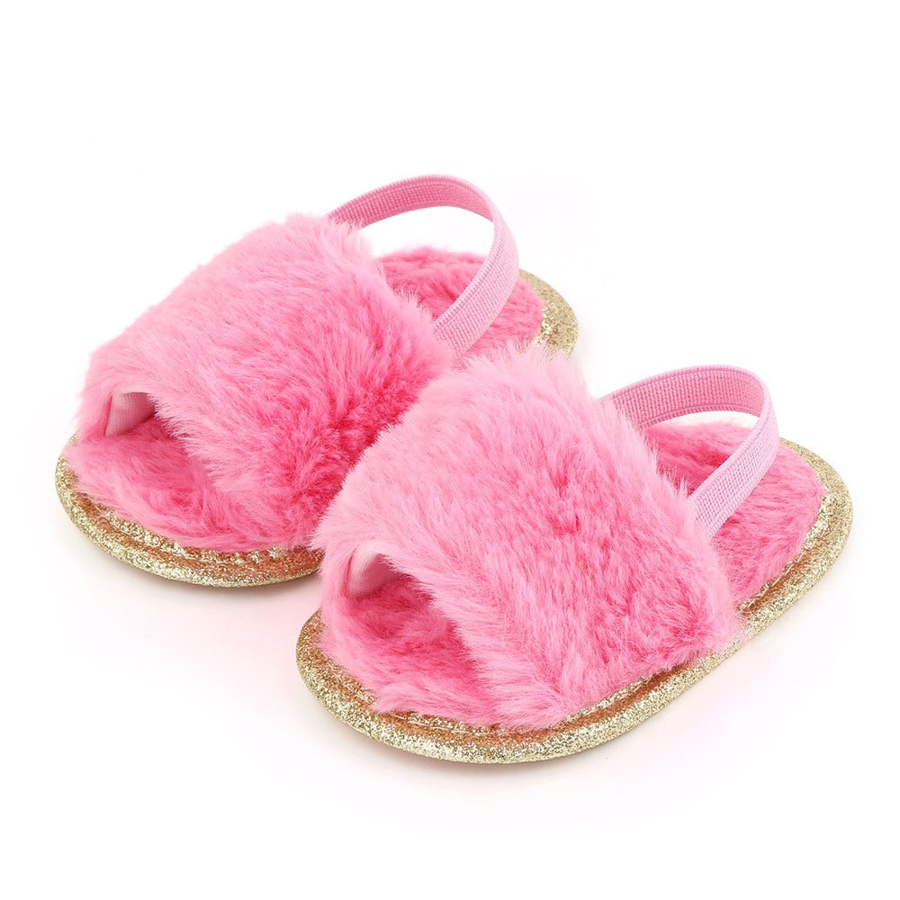 Baby girl shoes newborn baby girls summer shoes cotton sole antiskid shoes for girls fur upper baby sandals zapatillas