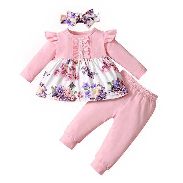 Baby Girl Clothes Sets Bowknot Red Top Love Printed Trousers Casual Infant Outfits Newborn Baby Clothes 3M 6M 12M